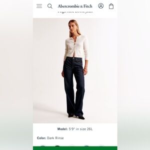 Abercrombie dark rinse loose jeans